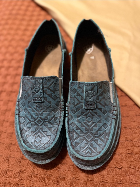 Ariat Shoes - Ariat Teal Slip-On Loafers with Geometric Emboss 8.5